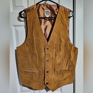 Vintage R&R Rest And Relaxation Formal Suede Vest w/ Silky Liner | Size M 38-40